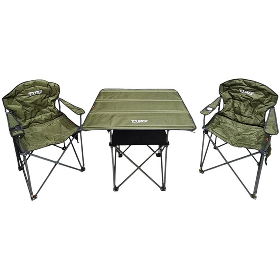 میز و صندلی سفری تاشو ۲ نفره مدل DS3 مجموعه ۳ عددی